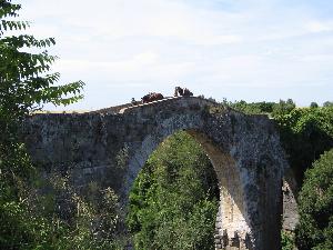 The ancient etruscan bridge in Vulci Park