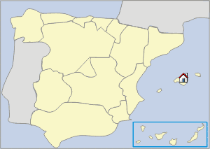 Map Balearic Islands Majorca, Ibiza,..